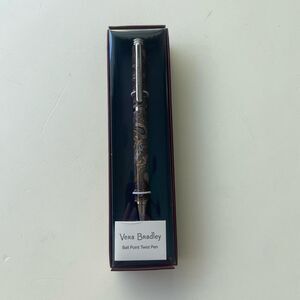 Vera Bradley Ball Point Twist Pen “Buta Spray” Refillable Metal Black Ink